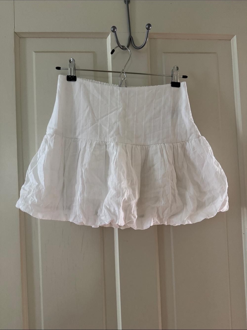 American Eagle Outfitters White Tiered Ruffle Mini Skirt